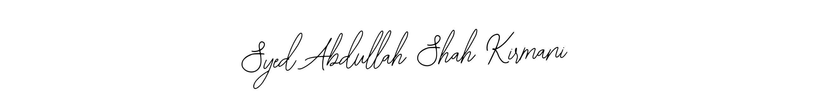 if you are searching for the best signature style for your name Syed Abdullah Shah Kirmani. so please give up your signature search. here we have designed multiple signature styles  using Bearetta-2O07w. Syed Abdullah Shah Kirmani signature style 12 images and pictures png