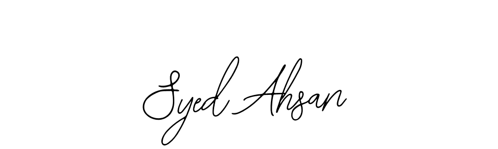 How to make Syed Ahsan name signature. Use Bearetta-2O07w style for creating short signs online. This is the latest handwritten sign. Syed Ahsan signature style 12 images and pictures png