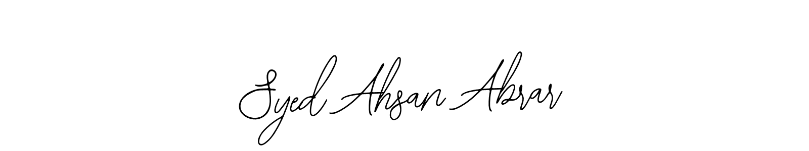 Make a beautiful signature design for name Syed Ahsan Abrar. With this signature (Bearetta-2O07w) style, you can create a handwritten signature for free. Syed Ahsan Abrar signature style 12 images and pictures png