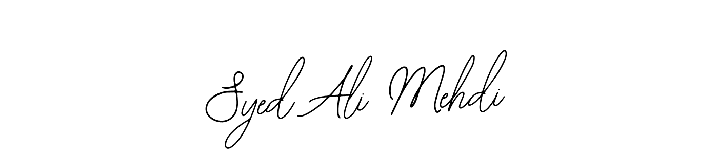 The best way (Bearetta-2O07w) to make a short signature is to pick only two or three words in your name. The name Syed Ali Mehdi include a total of six letters. For converting this name. Syed Ali Mehdi signature style 12 images and pictures png