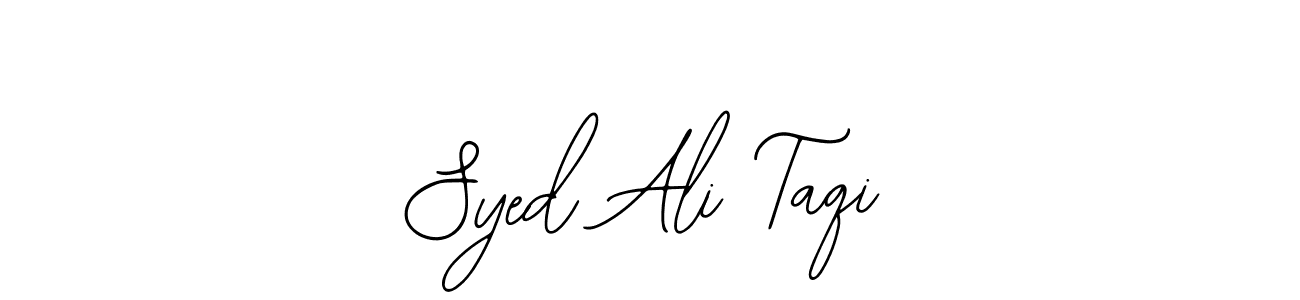 The best way (Bearetta-2O07w) to make a short signature is to pick only two or three words in your name. The name Syed Ali Taqi include a total of six letters. For converting this name. Syed Ali Taqi signature style 12 images and pictures png