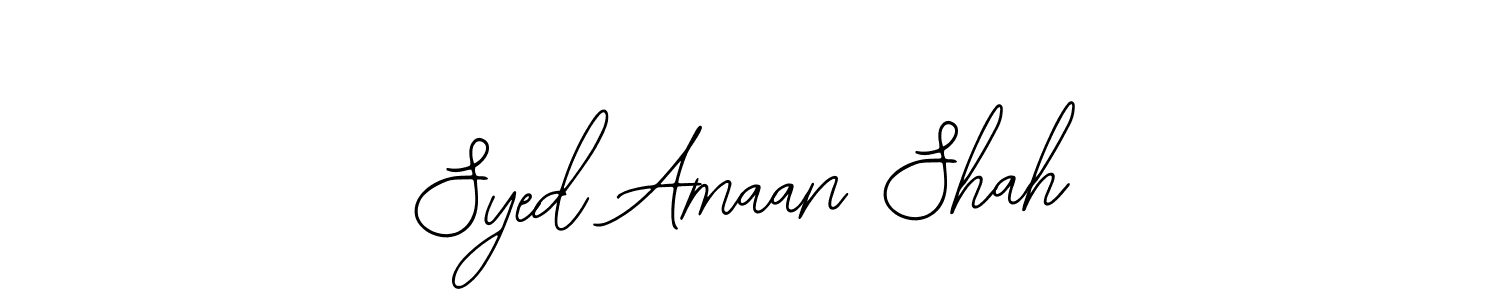 How to make Syed Amaan Shah name signature. Use Bearetta-2O07w style for creating short signs online. This is the latest handwritten sign. Syed Amaan Shah signature style 12 images and pictures png