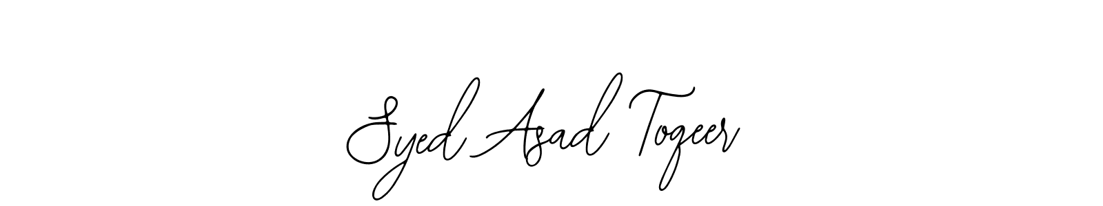 The best way (Bearetta-2O07w) to make a short signature is to pick only two or three words in your name. The name Syed Asad Toqeer include a total of six letters. For converting this name. Syed Asad Toqeer signature style 12 images and pictures png