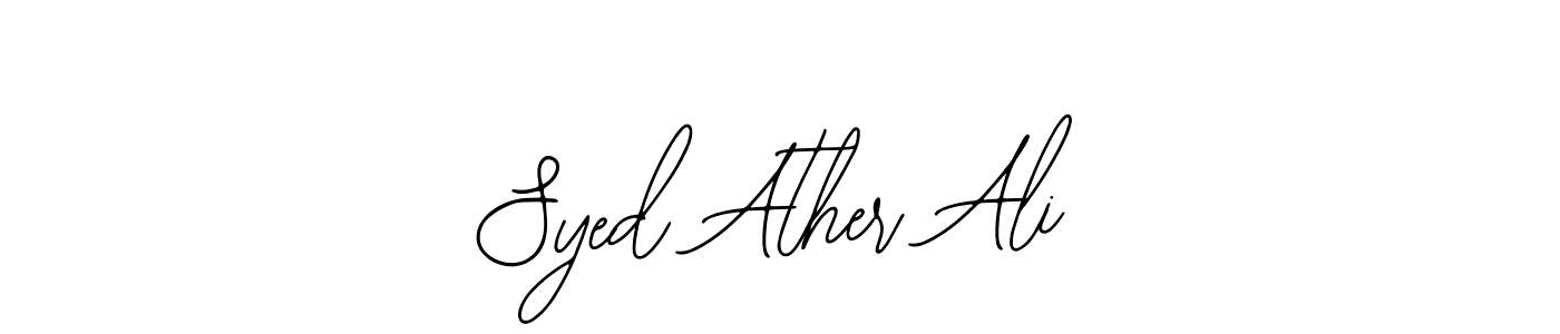 Use a signature maker to create a handwritten signature online. With this signature software, you can design (Bearetta-2O07w) your own signature for name Syed Ather Ali. Syed Ather Ali signature style 12 images and pictures png