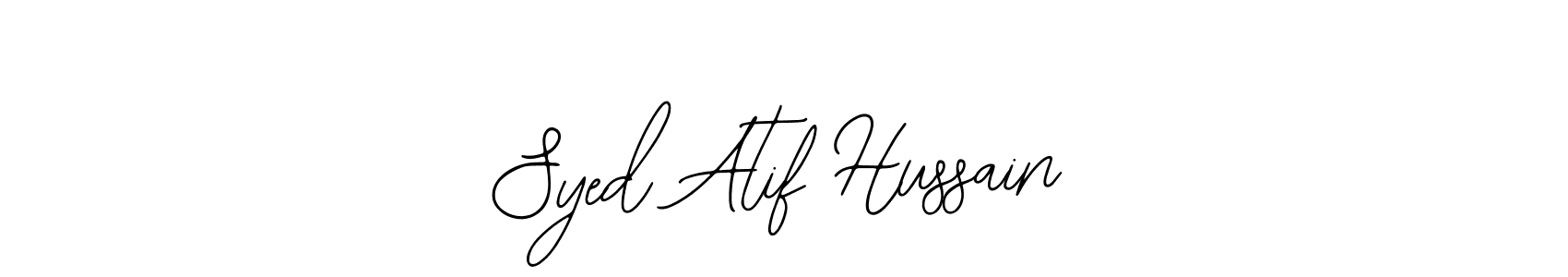 The best way (Bearetta-2O07w) to make a short signature is to pick only two or three words in your name. The name Syed Atif Hussain include a total of six letters. For converting this name. Syed Atif Hussain signature style 12 images and pictures png