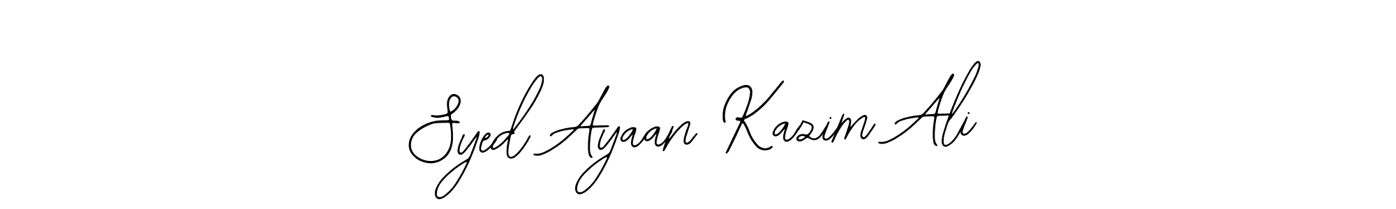 You should practise on your own different ways (Bearetta-2O07w) to write your name (Syed Ayaan Kazim Ali) in signature. don't let someone else do it for you. Syed Ayaan Kazim Ali signature style 12 images and pictures png