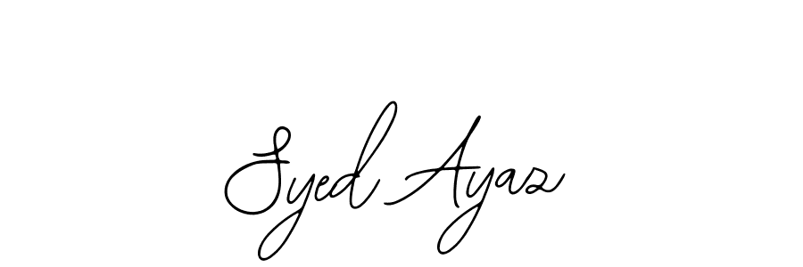 You should practise on your own different ways (Bearetta-2O07w) to write your name (Syed Ayaz) in signature. don't let someone else do it for you. Syed Ayaz signature style 12 images and pictures png