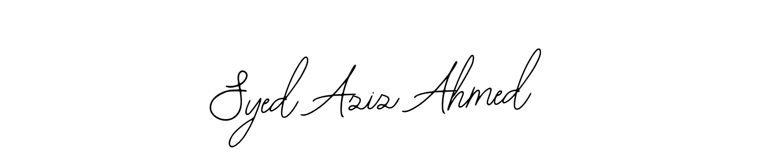 Design your own signature with our free online signature maker. With this signature software, you can create a handwritten (Bearetta-2O07w) signature for name Syed Aziz Ahmed. Syed Aziz Ahmed signature style 12 images and pictures png