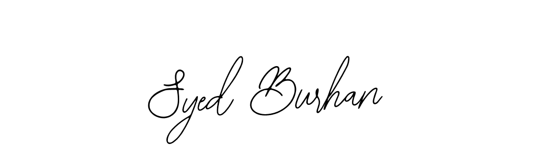 How to make Syed Burhan name signature. Use Bearetta-2O07w style for creating short signs online. This is the latest handwritten sign. Syed Burhan signature style 12 images and pictures png