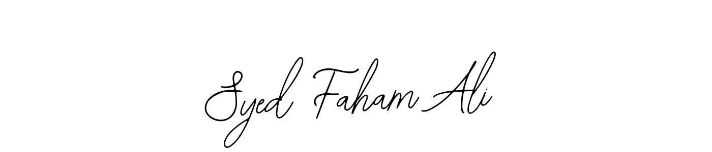 if you are searching for the best signature style for your name Syed Faham Ali. so please give up your signature search. here we have designed multiple signature styles  using Bearetta-2O07w. Syed Faham Ali signature style 12 images and pictures png