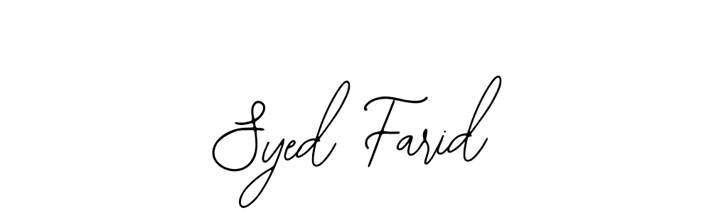 How to make Syed Farid name signature. Use Bearetta-2O07w style for creating short signs online. This is the latest handwritten sign. Syed Farid signature style 12 images and pictures png