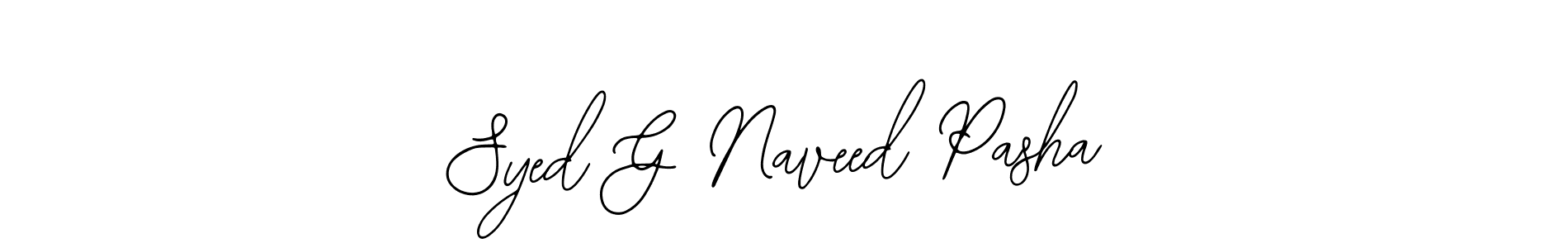 The best way (Bearetta-2O07w) to make a short signature is to pick only two or three words in your name. The name Syed G Naveed Pasha include a total of six letters. For converting this name. Syed G Naveed Pasha signature style 12 images and pictures png