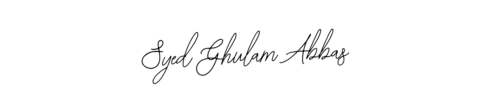 The best way (Bearetta-2O07w) to make a short signature is to pick only two or three words in your name. The name Syed Ghulam Abbas include a total of six letters. For converting this name. Syed Ghulam Abbas signature style 12 images and pictures png