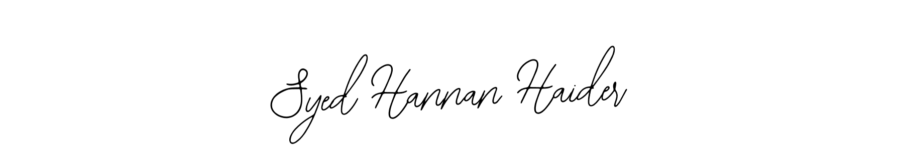 Use a signature maker to create a handwritten signature online. With this signature software, you can design (Bearetta-2O07w) your own signature for name Syed Hannan Haider. Syed Hannan Haider signature style 12 images and pictures png