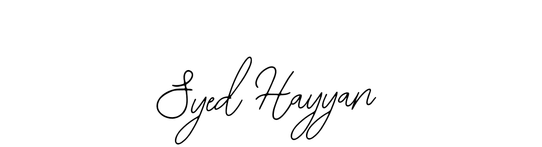 Design your own signature with our free online signature maker. With this signature software, you can create a handwritten (Bearetta-2O07w) signature for name Syed Hayyan. Syed Hayyan signature style 12 images and pictures png