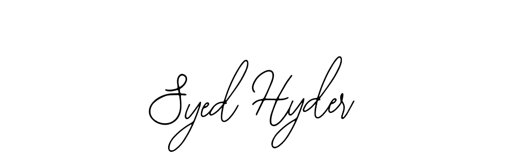 Also You can easily find your signature by using the search form. We will create Syed Hyder name handwritten signature images for you free of cost using Bearetta-2O07w sign style. Syed Hyder signature style 12 images and pictures png