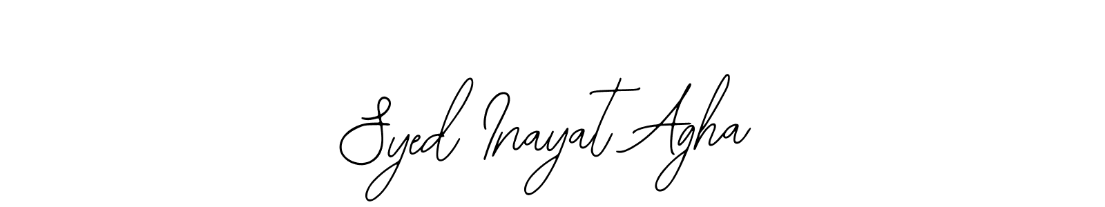 Bearetta-2O07w is a professional signature style that is perfect for those who want to add a touch of class to their signature. It is also a great choice for those who want to make their signature more unique. Get Syed Inayat Agha name to fancy signature for free. Syed Inayat Agha signature style 12 images and pictures png