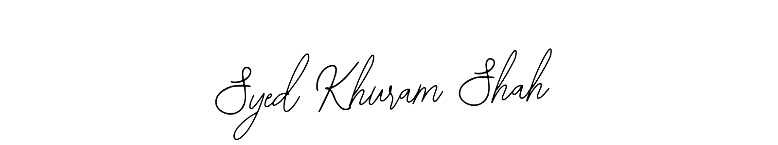 You should practise on your own different ways (Bearetta-2O07w) to write your name (Syed Khuram Shah) in signature. don't let someone else do it for you. Syed Khuram Shah signature style 12 images and pictures png