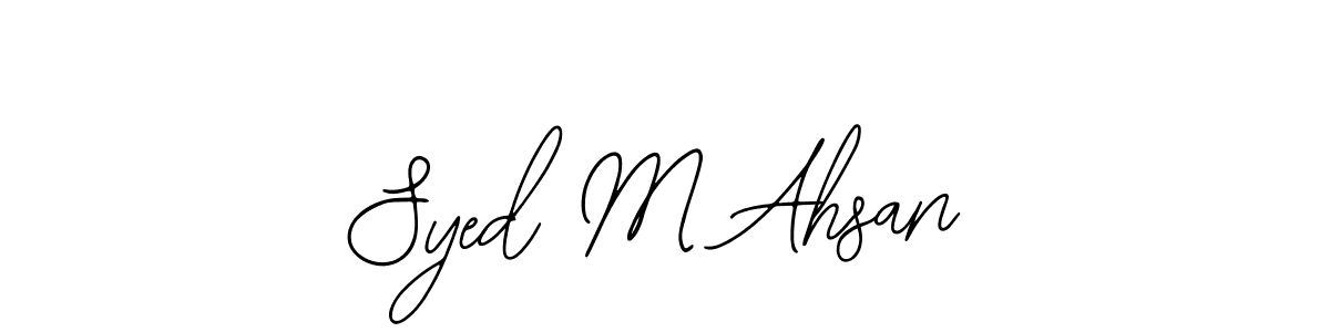 The best way (Bearetta-2O07w) to make a short signature is to pick only two or three words in your name. The name Syed M Ahsan include a total of six letters. For converting this name. Syed M Ahsan signature style 12 images and pictures png