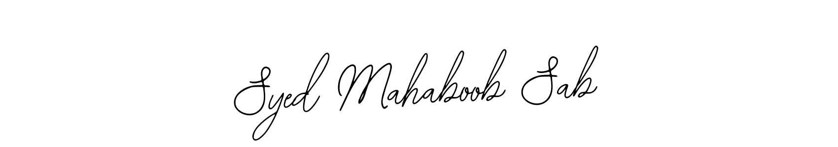 How to make Syed Mahaboob Sab name signature. Use Bearetta-2O07w style for creating short signs online. This is the latest handwritten sign. Syed Mahaboob Sab signature style 12 images and pictures png
