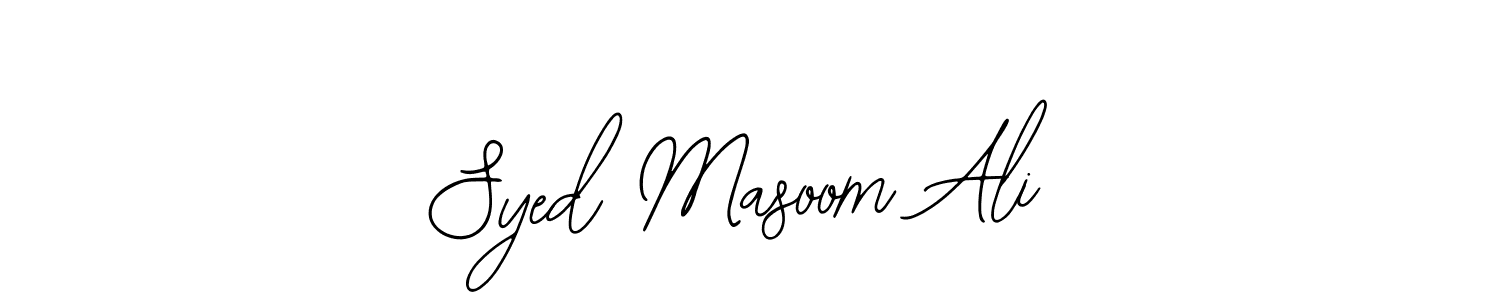 The best way (Bearetta-2O07w) to make a short signature is to pick only two or three words in your name. The name Syed Masoom Ali include a total of six letters. For converting this name. Syed Masoom Ali signature style 12 images and pictures png