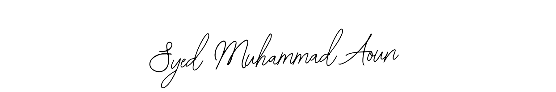 You should practise on your own different ways (Bearetta-2O07w) to write your name (Syed Muhammad Aoun) in signature. don't let someone else do it for you. Syed Muhammad Aoun signature style 12 images and pictures png