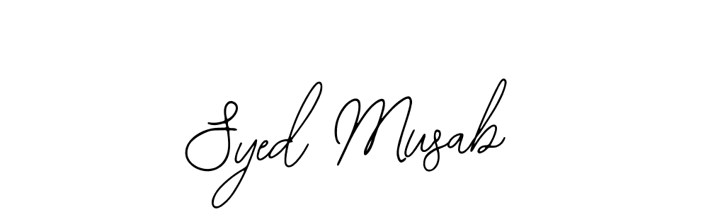 Similarly Bearetta-2O07w is the best handwritten signature design. Signature creator online .You can use it as an online autograph creator for name Syed Musab. Syed Musab signature style 12 images and pictures png