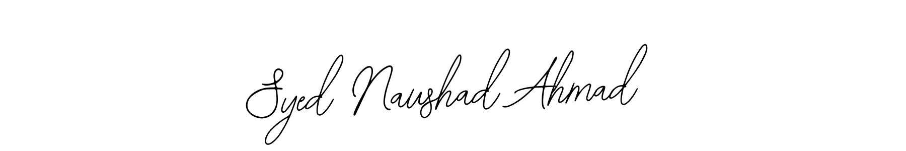 The best way (Bearetta-2O07w) to make a short signature is to pick only two or three words in your name. The name Syed Naushad Ahmad include a total of six letters. For converting this name. Syed Naushad Ahmad signature style 12 images and pictures png