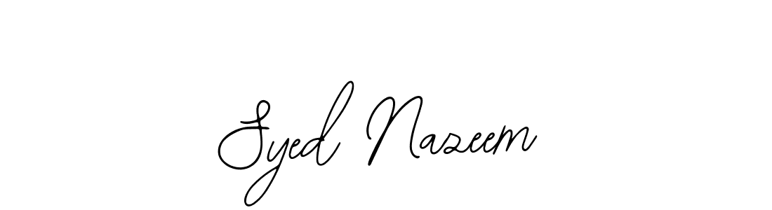 How to make Syed Nazeem name signature. Use Bearetta-2O07w style for creating short signs online. This is the latest handwritten sign. Syed Nazeem signature style 12 images and pictures png