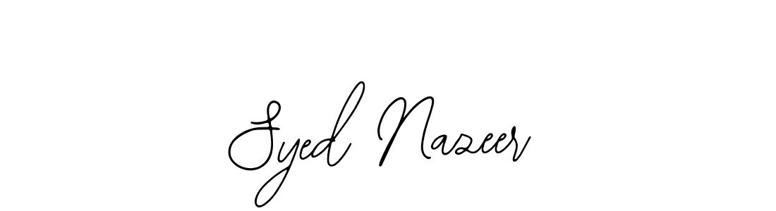 The best way (Bearetta-2O07w) to make a short signature is to pick only two or three words in your name. The name Syed Nazeer include a total of six letters. For converting this name. Syed Nazeer signature style 12 images and pictures png