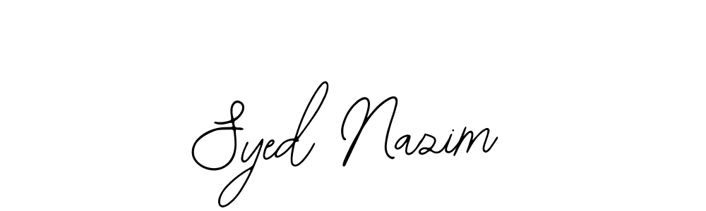 Similarly Bearetta-2O07w is the best handwritten signature design. Signature creator online .You can use it as an online autograph creator for name Syed Nazim. Syed Nazim signature style 12 images and pictures png