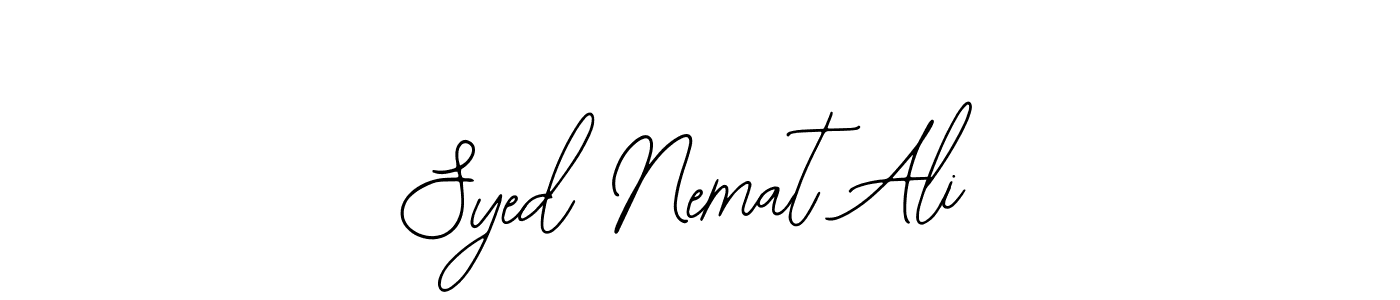 You should practise on your own different ways (Bearetta-2O07w) to write your name (Syed Nemat Ali) in signature. don't let someone else do it for you. Syed Nemat Ali signature style 12 images and pictures png