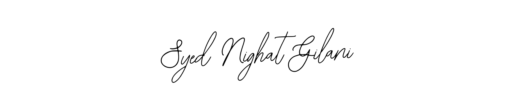 Bearetta-2O07w is a professional signature style that is perfect for those who want to add a touch of class to their signature. It is also a great choice for those who want to make their signature more unique. Get Syed Nighat Gilani name to fancy signature for free. Syed Nighat Gilani signature style 12 images and pictures png