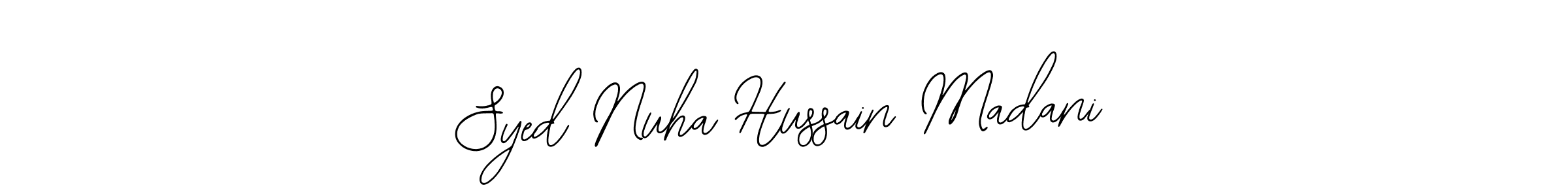You should practise on your own different ways (Bearetta-2O07w) to write your name (Syed Nuha Hussain Madani) in signature. don't let someone else do it for you. Syed Nuha Hussain Madani signature style 12 images and pictures png
