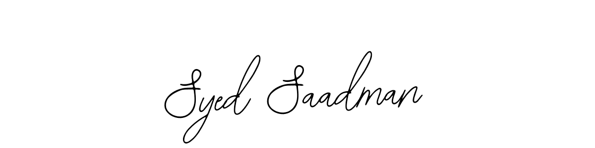 Use a signature maker to create a handwritten signature online. With this signature software, you can design (Bearetta-2O07w) your own signature for name Syed Saadman. Syed Saadman signature style 12 images and pictures png