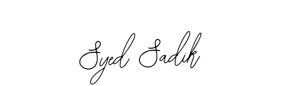 Use a signature maker to create a handwritten signature online. With this signature software, you can design (Bearetta-2O07w) your own signature for name Syed Sadik. Syed Sadik signature style 12 images and pictures png