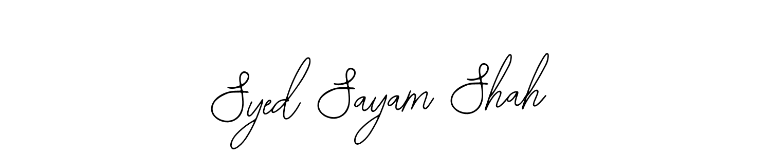 You should practise on your own different ways (Bearetta-2O07w) to write your name (Syed Sayam Shah) in signature. don't let someone else do it for you. Syed Sayam Shah signature style 12 images and pictures png