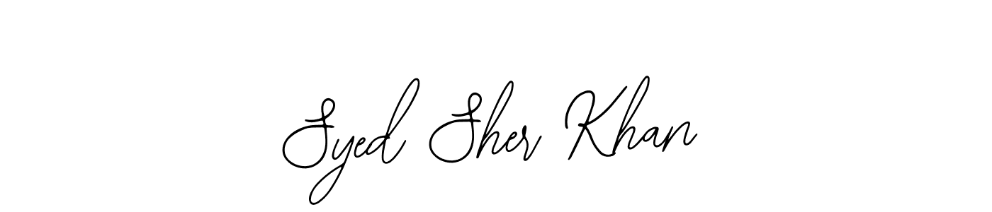 How to make Syed Sher Khan name signature. Use Bearetta-2O07w style for creating short signs online. This is the latest handwritten sign. Syed Sher Khan signature style 12 images and pictures png