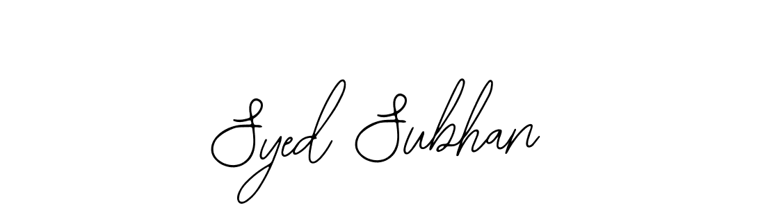 Also we have Syed Subhan name is the best signature style. Create professional handwritten signature collection using Bearetta-2O07w autograph style. Syed Subhan signature style 12 images and pictures png