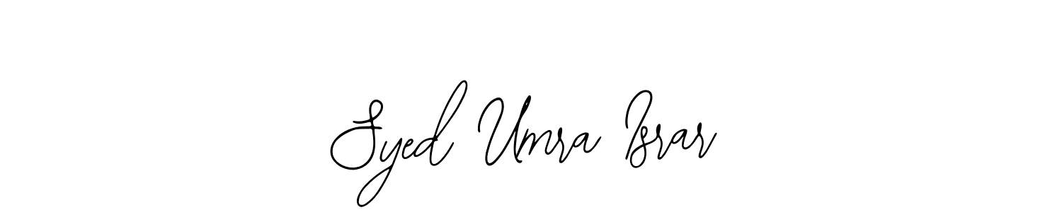 The best way (Bearetta-2O07w) to make a short signature is to pick only two or three words in your name. The name Syed Umra Israr include a total of six letters. For converting this name. Syed Umra Israr signature style 12 images and pictures png