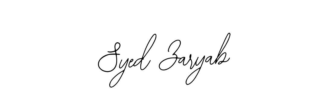 The best way (Bearetta-2O07w) to make a short signature is to pick only two or three words in your name. The name Syed Zaryab include a total of six letters. For converting this name. Syed Zaryab signature style 12 images and pictures png