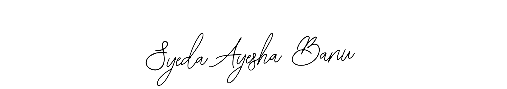 The best way (Bearetta-2O07w) to make a short signature is to pick only two or three words in your name. The name Syeda Ayesha Banu include a total of six letters. For converting this name. Syeda Ayesha Banu signature style 12 images and pictures png