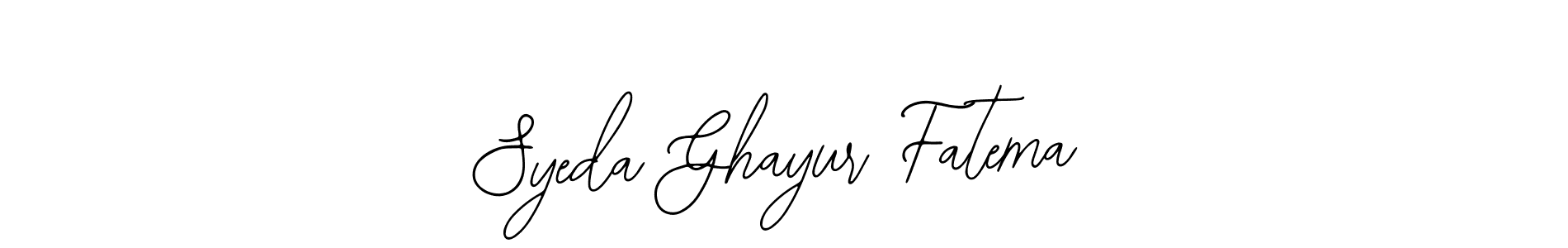 Use a signature maker to create a handwritten signature online. With this signature software, you can design (Bearetta-2O07w) your own signature for name Syeda Ghayur Fatema. Syeda Ghayur Fatema signature style 12 images and pictures png