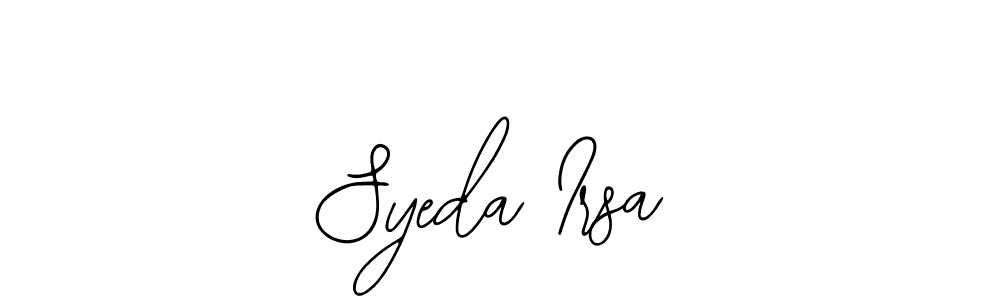 How to make Syeda Irsa name signature. Use Bearetta-2O07w style for creating short signs online. This is the latest handwritten sign. Syeda Irsa signature style 12 images and pictures png