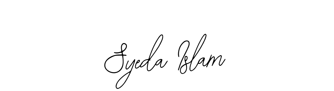 Design your own signature with our free online signature maker. With this signature software, you can create a handwritten (Bearetta-2O07w) signature for name Syeda Islam. Syeda Islam signature style 12 images and pictures png