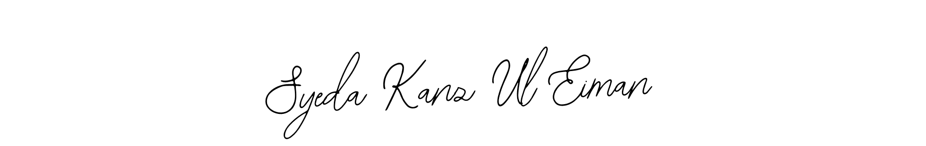 Use a signature maker to create a handwritten signature online. With this signature software, you can design (Bearetta-2O07w) your own signature for name Syeda Kanz Ul Eiman. Syeda Kanz Ul Eiman signature style 12 images and pictures png