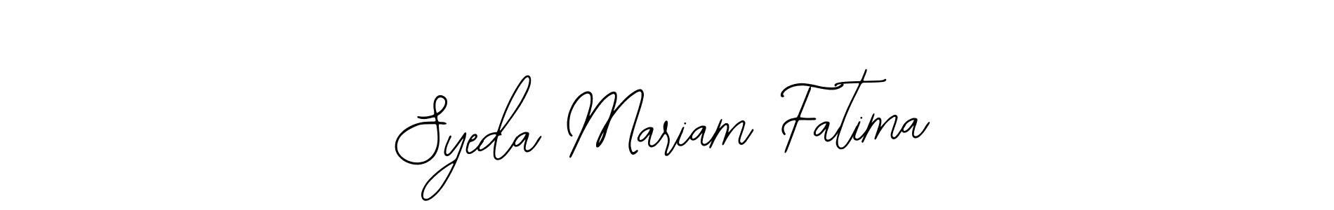 Use a signature maker to create a handwritten signature online. With this signature software, you can design (Bearetta-2O07w) your own signature for name Syeda Mariam Fatima. Syeda Mariam Fatima signature style 12 images and pictures png