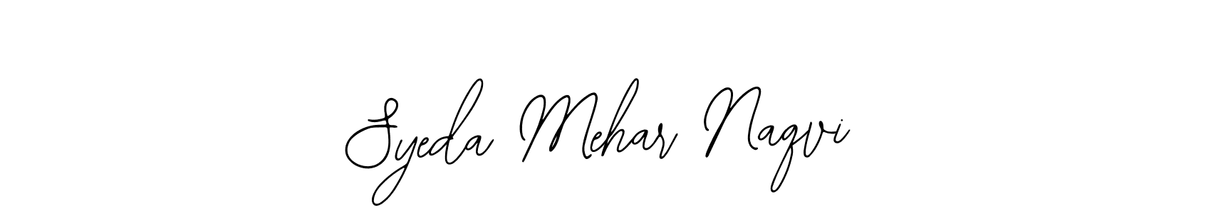 The best way (Bearetta-2O07w) to make a short signature is to pick only two or three words in your name. The name Syeda Mehar Naqvi include a total of six letters. For converting this name. Syeda Mehar Naqvi signature style 12 images and pictures png