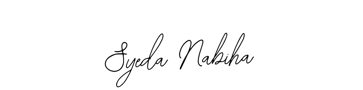 Also You can easily find your signature by using the search form. We will create Syeda Nabiha name handwritten signature images for you free of cost using Bearetta-2O07w sign style. Syeda Nabiha signature style 12 images and pictures png