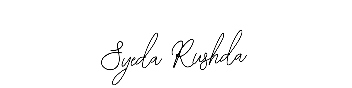 How to Draw Syeda Rushda signature style? Bearetta-2O07w is a latest design signature styles for name Syeda Rushda. Syeda Rushda signature style 12 images and pictures png